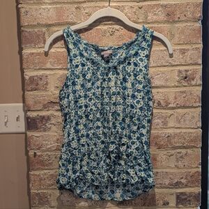 J. Jill Blue and Green Print Sleeveless Camisole